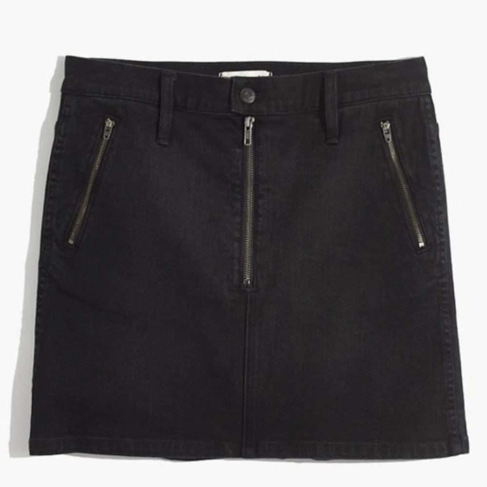 Madewell Stretch Denim Mini Skirt: Zip Pocket
